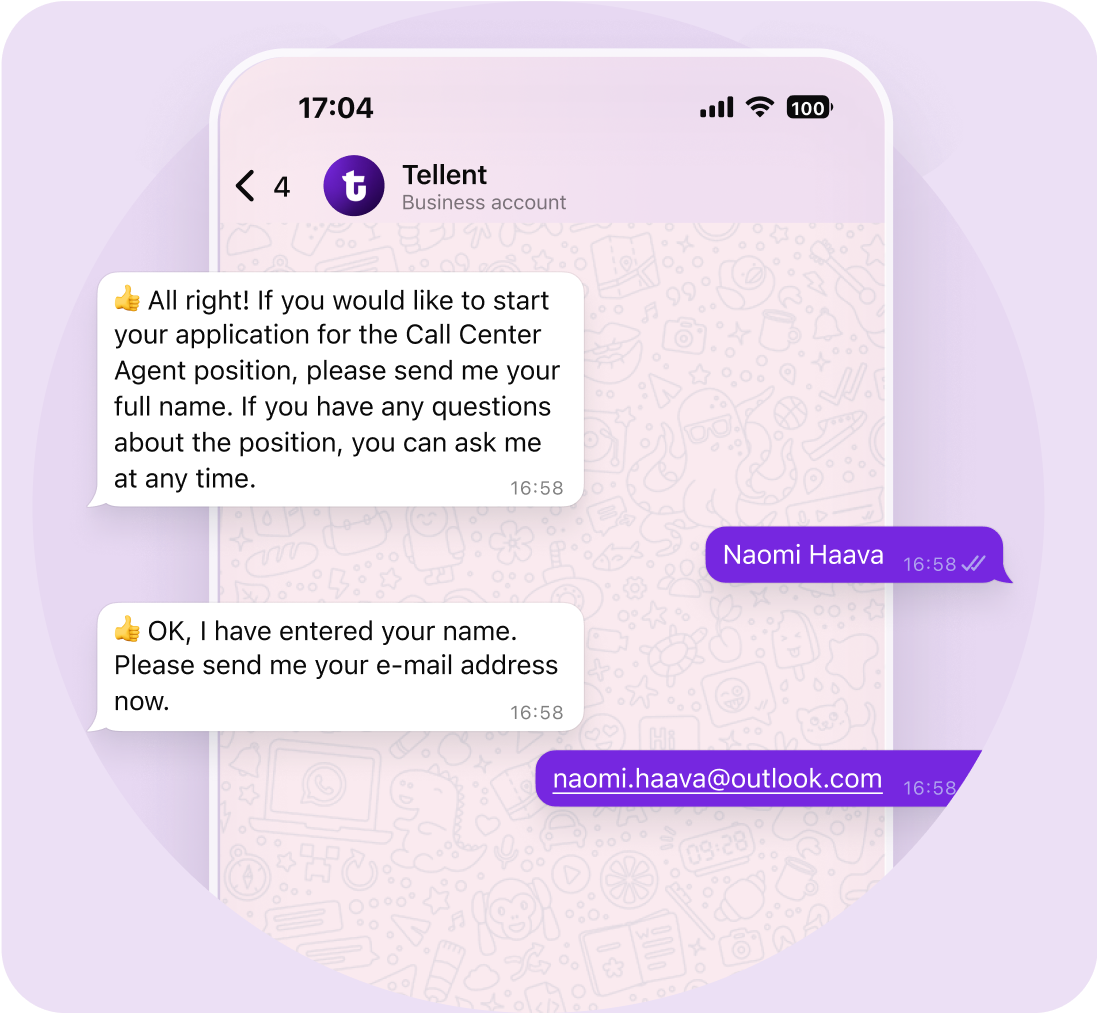 Hire candidates with Whatsapp Hiring and Tellent Recruitee integration