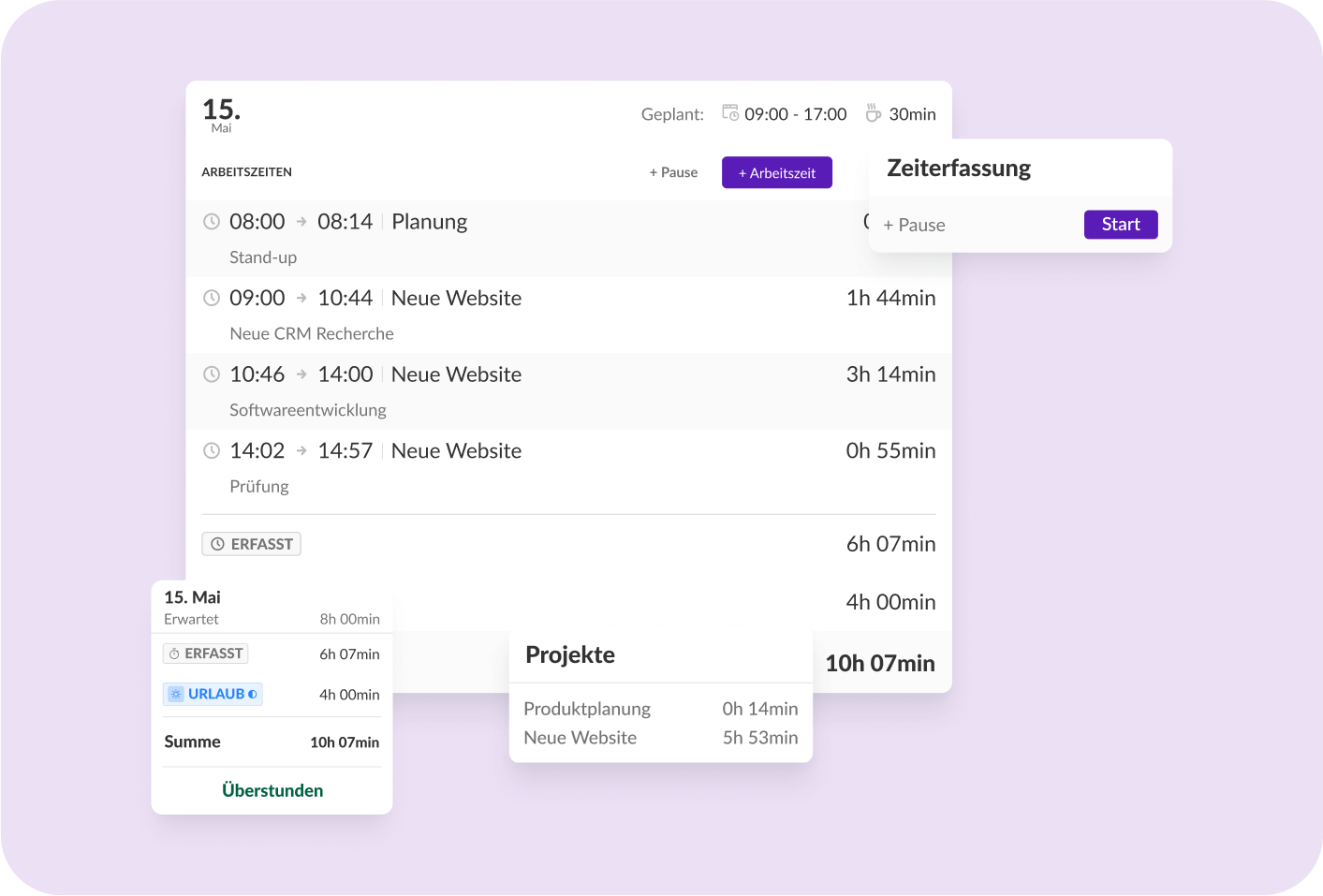 DE - Time-tracking and attendance system