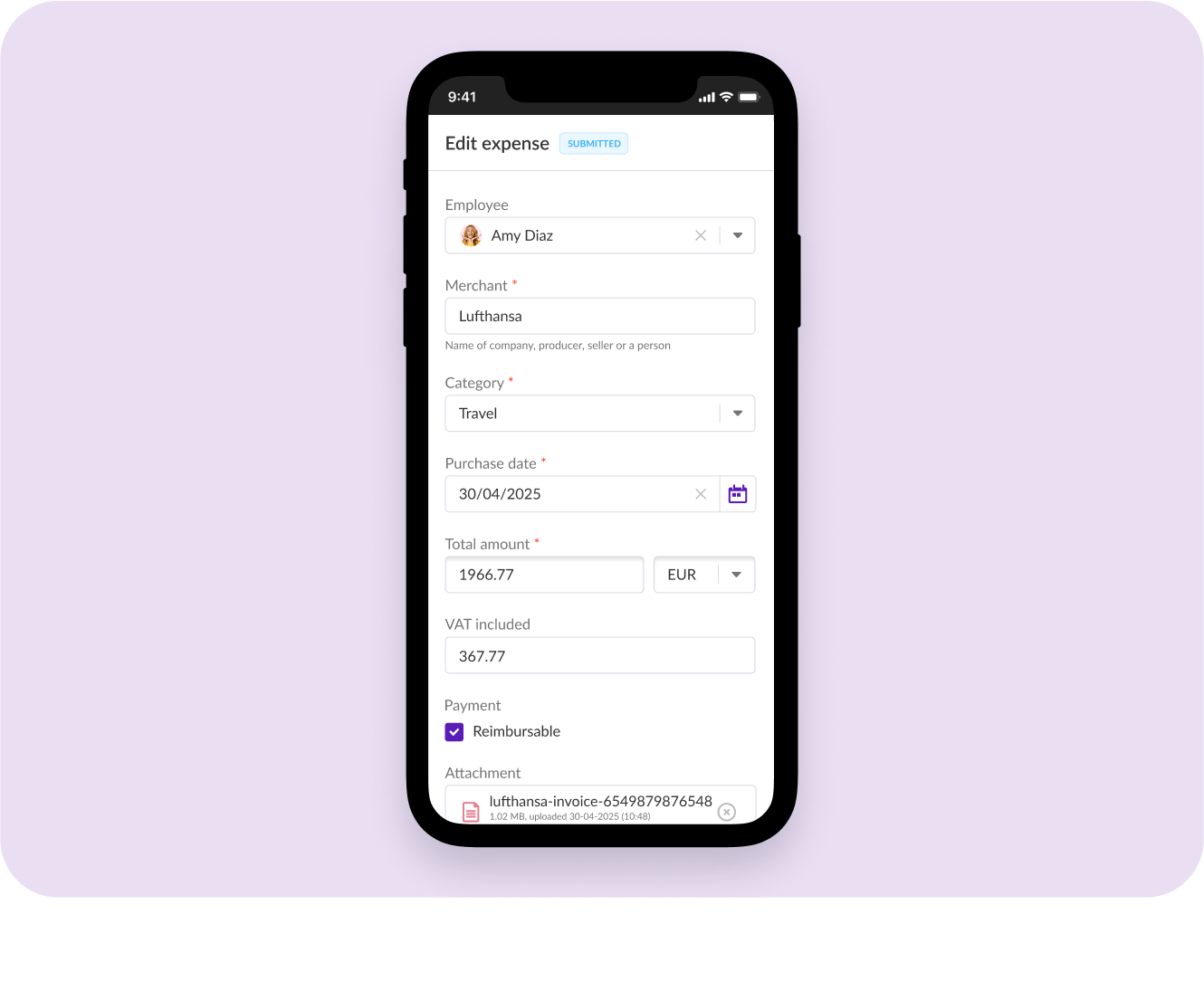EN Quick and easy expense reporting