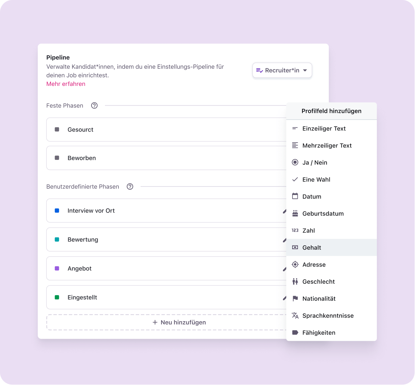 Tellent Recruitee DE - Customize your workflows