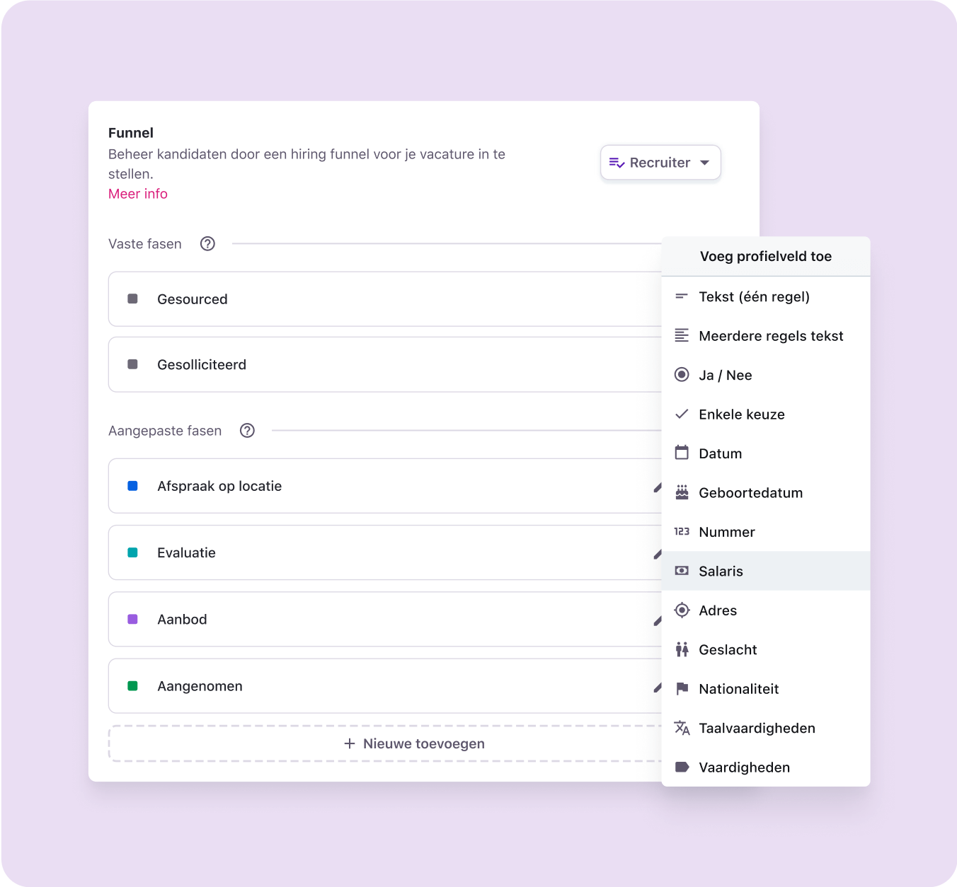 Tellent Recruitee NL - Customize your workflows